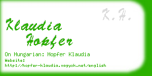 klaudia hopfer business card